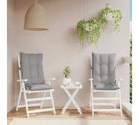 vidaXL Cuscini per Sedia Schienale Alto 2 pz Grigio Tessuto Oxford