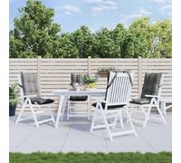 vidaXL Cuscini per Sedia Schienale Alto 4 pz Grigio Tessuto Oxford