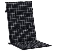 vidaXL Cuscini per Sedia Schienale Alto 4 pz Neri a Quadri in Tessuto, cuscino, cuscino per sedia, cuscino per sedile, cuscino per divano