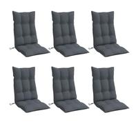 vidaXL Cuscini per Sedia Schienale Alto 6 pz Antracite Tessuto Oxford