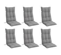 vidaXL Cuscini per Sedia Schienale Alto 6 pz Grigio Tessuto Oxford