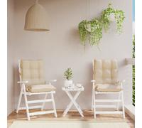 vidaXL Cuscini per Sedia Schienale Basso 2 pz Beige in Tessuto Oxford