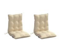 vidaXL Cuscini per Sedia Schienale Basso 2 pz Beige in Tessuto Oxford