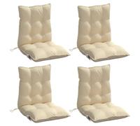 vidaXL Cuscini per Sedia Schienale Basso 4 pz Beige in Tessuto Oxford