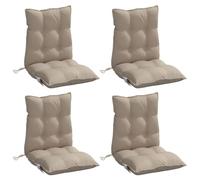 vidaXL Cuscini per Sedia Schienale Basso 4pz Tortora in Tessuto Oxford