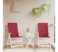 vidaXL Cuscini per Sedie 2 pz Rosso Vino 120x50x3 cm in Tessuto