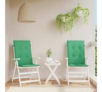 vidaXL Cuscini per Sedie 2 pz Verdi 120x50x3 cm in Tessuto