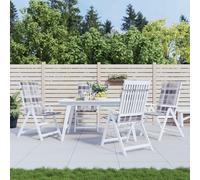 vidaXL Cuscini per Sedie 4 pz Grigi a Quadri 120x50x3 cm in Tessuto