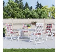 vidaXL Cuscini per Sedie 4 pz Rossi a Quadri 120x50x3 cm in Tessuto