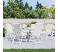 Cuscini per Sedie 6 pz Crema 120x50x3 cm in Tessuto