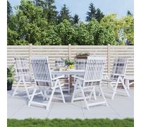 vidaXL Cuscini per Sedie 6 pz Grigi a Quadri 120x50x3 cm in Tessuto