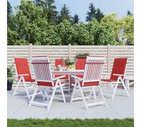 vidaXL Cuscini per Sedie 6 pz Rossi 120x50x3 cm in Tessuto