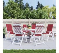 vidaXL Cuscini per Sedie 6 pz Rosso Vino 120x50x3 cm in Tessuto