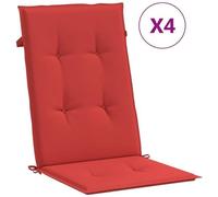 VIDAXL - Cuscini per Sedie da Giardino 4 pz Rossi 120x50x4 cm