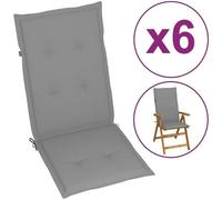 VIDAXL - Cuscini Per Sedie Da Giardino 6 Pz Grigi 120x50x4 Cm - SPEDIZIONE GRATUITA