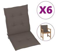 VIDAXL - Cuscini Per Sedie Da Giardino 6 Pz Grigio Talpa 100x50x4 Cm