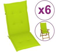 vidaXL Cuscini per Sedie 6 pz Verde Brillante 120x50x3 cm in Tessuto