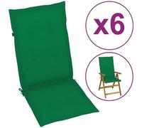 VIDAXL - Cuscini per Sedie da Giardino 6 pz Verdi 120x50x4 cm