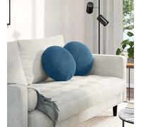 vidaXL Cuscini per Seduta 2 pcs Blu Ø 40 x 13 cm Velluto