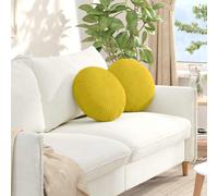 vidaXL Cuscini per Seduta 2 pcs Giallo Ø 40 x 13 cm Velluto