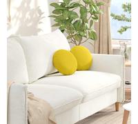 vidaXL Cuscini per Seduta 2 pcs Giallo Chiaro Ø30 x 13 cm Tessuto