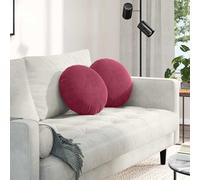 vidaXL Cuscini per Seduta 2 pcs Rosso Vino Ø 40 x 13 cm Velluto
