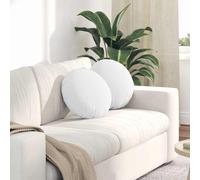vidaXL Cuscini per Seduta 2 pz Tessuto Bianco Ø40 x 13 cm