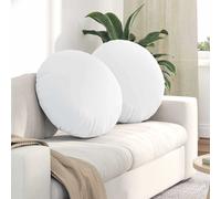 vidaXL Cuscini per Seduta 2 pz Tessuto Bianco Ø60 x 21 cm