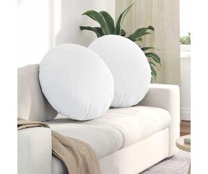 vidaXL Cuscini per Seduta 2 pz Tessuto Bianco Ø60 x 21 cm