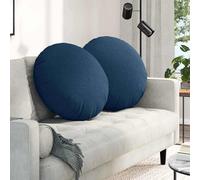 vidaXL Cuscini per Seduta 2 pz Tessuto Blu Ø60 x 21 cm