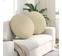 vidaXL Cuscini per Seduta 2 pz Tessuto Crema Ø60 x 21 cm