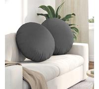vidaXL Cuscini per Seduta 2 pz Tessuto Grigio Scuro Ø60 x 21 cm
