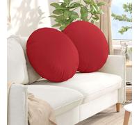 Cuscini per Seduta 2 pz Tessuto Rosso Ø60 x 21 cm