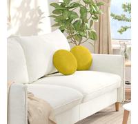 vidaXL Cuscini per Seduta 2 pz Velluto Giallo Diam. 30 x 13 cm