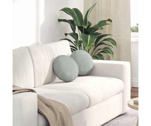 vidaXL Cuscini per Seduta 2 pz Velluto Grigio chiaro Diam. 30 x 13 cm