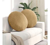 vidaXL Cuscini per Seduta 2 pz Velluto Marrone Ø60 x 21 cm