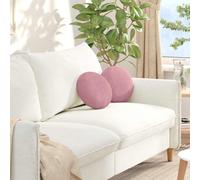 vidaXL Cuscini per Seduta 2 pz Velluto Rosa Diam. 30 x 13 cm