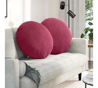 Cuscini per Seduta 2 pz Velluto Rosso Vino Ø 80 x 29 cm