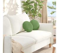 vidaXL Cuscini per Seduta 2 pz Velluto Verde chiaro Ø30 x 13 cm