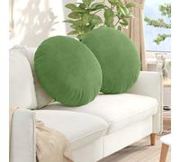 vidaXL Cuscini per Seduta 2 pz Velluto Verde chiaro Ø60 x 21 cm