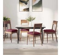 vidaXL Cuscini per Seduta 4 pz Tessuto Rosso Vino 40 x 40 x 6 cm