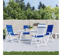 VIDAXL - Cuscini Sedia Con Schienale Alto 4 Pz Blu Reale Tessuto Oxford