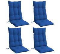 vidaXL Cuscini per sedia con schienale alto Tessuto Oxford 4 pz Blu reale