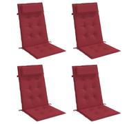 vidaXL Cuscini Sedia con Schienale Alto 4 pz Rosso Vino Tessuto Oxford