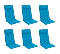 vidaXL Cuscini Sedia con Schienale Alto 6 pz Blu Chiaro Tessuto Oxford