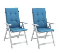 vidaXL Cuscini Sedia Schiena Alta 2 Blu Mélange 120x50x4 Tessuto