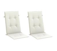 vidaXL Cuscini Sedia Schiena Alta 2 Crema Mélange 120x50x4 Tessuto, cuscino, cuscino per sedia, cuscino per sedile, cuscino per divano