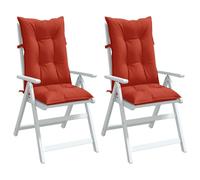 vidaXL Cuscini Sedia Schiena Alta 2 Rosso Mélange 120x50x7 Tessuto