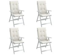vidaXL Cuscini Sedia Schiena Alta 4 Crema Mélange 120x50x4 Tessuto