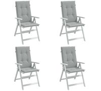 vidaXL Cuscini Sedia Schiena Alta 4 Grigio Mélange 120x50x4 Tessuto